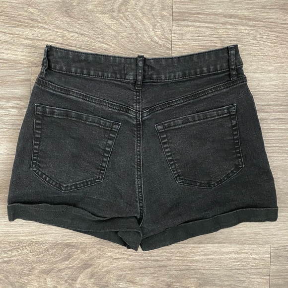 Black Denim Shorts - Picture 2 of 3